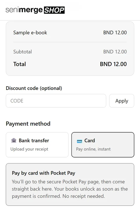 Pocket Pay card payments